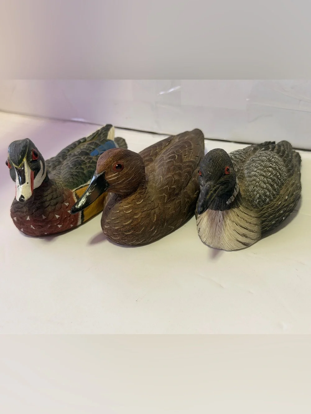 Vintage Duck Decoy small Figurines Hand Painted set of 3
